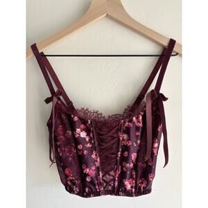 Victoria's Secret Dream‎ Angels S-DD Unlined Corset Bustier Floral Lace Romantic